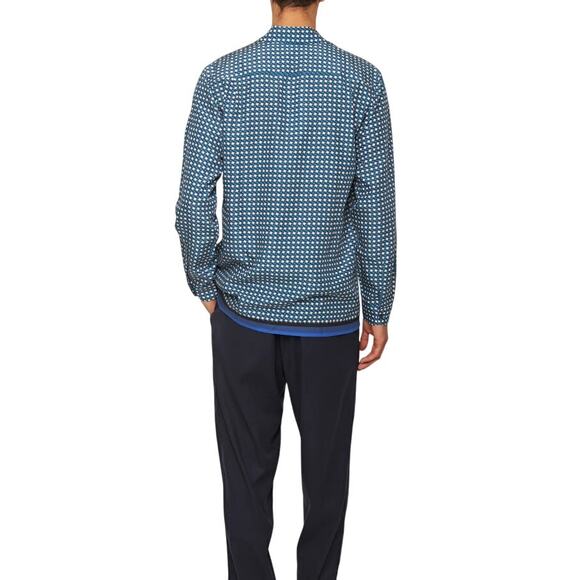 Orlebar Brown Catalina Blue Relaxed Fit Classic Piscina Print Shirt Size M - Picture 2 of 11